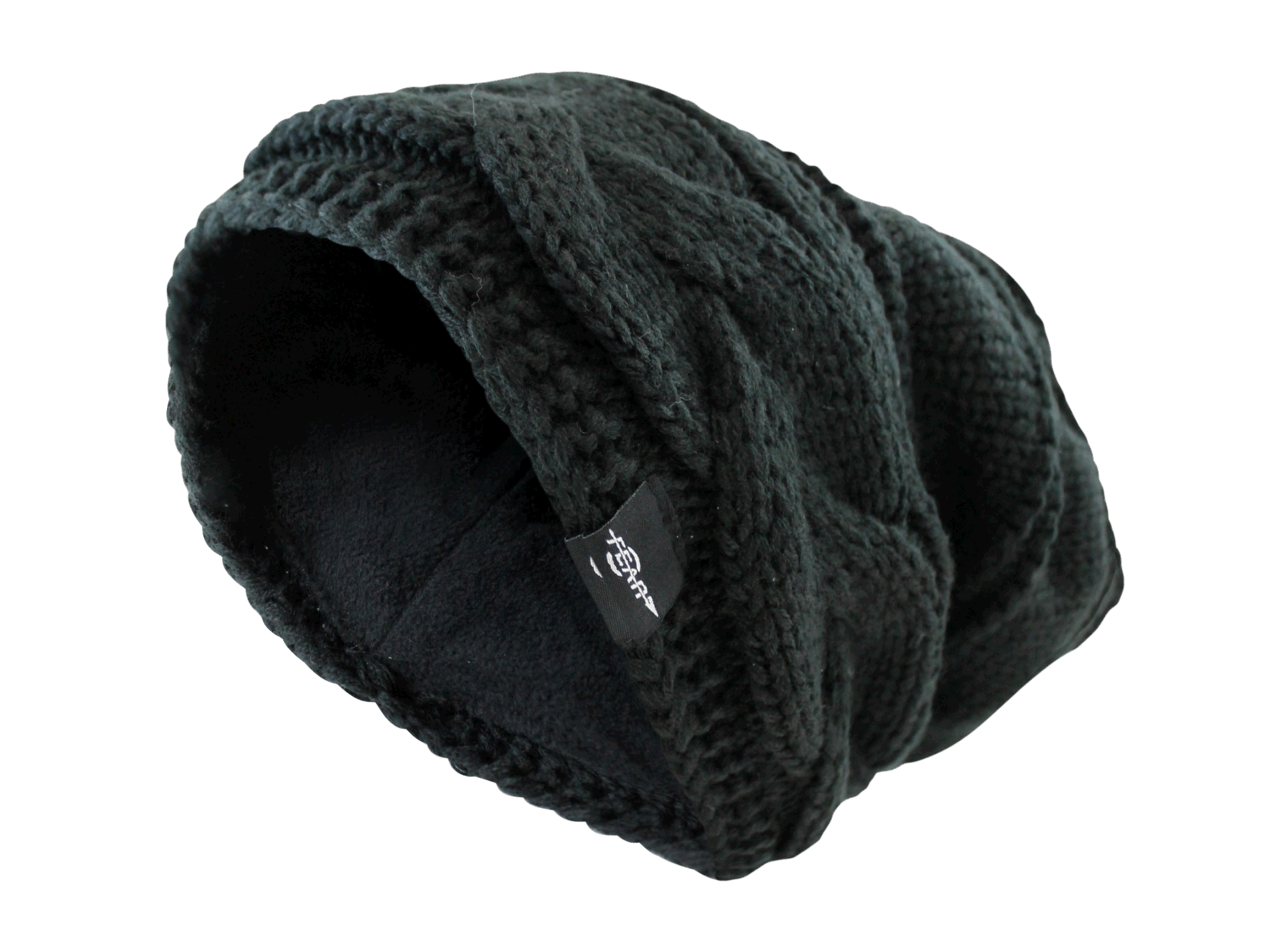 Fear0 NJ Warmest Fleece Insulated Lining Knit Cable Slouch Baggy Beanie Hat Women