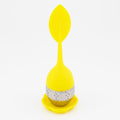 1pc Tea Infuser Silicone Handle Stainless Steel Strainer Drip Tray Included - Loose Tea Steeper - Best Tea Infuser For Loose Leaf Or Herbal Tea