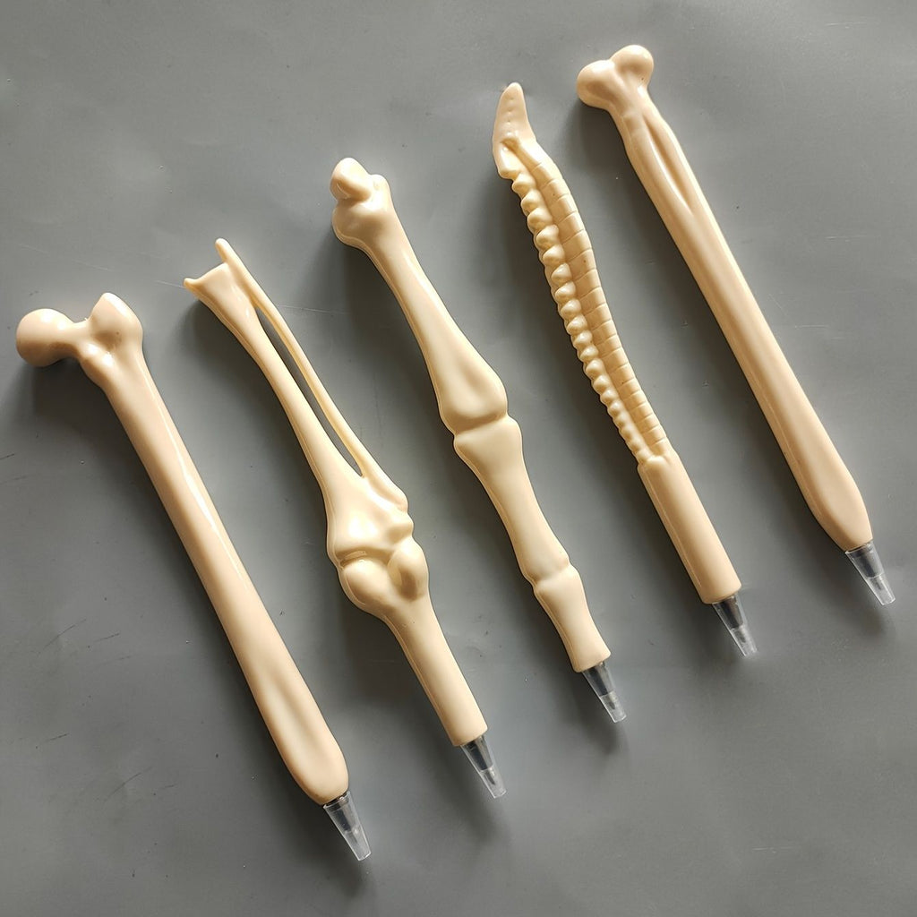5pcs Creative Novelty Bone Shape Ballpoint Pens Finger Pen Nurse Doctor Pen Stationery Gift Crazy School Student Gift