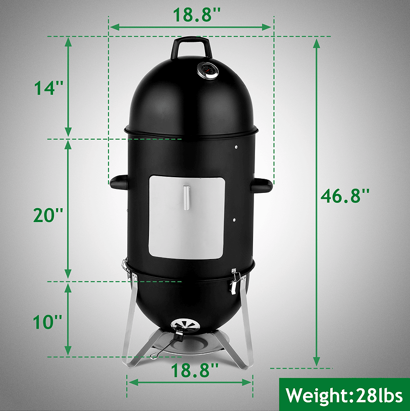 60608693 outdoor three-layer elliptical cylinder oven, temperature table control, exquisite technology, 3 in 1 iron carbon oven, portable charcoal grill, vertical steel charcoal smoke,