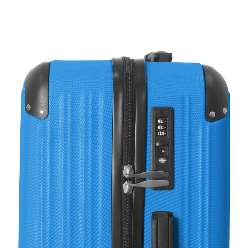 3-Piece Lightweight ABS Hardshell Luggage Set (20", 24", 26") in Deep Blue with Spinner Wheels, TSA Lock, and Adjustable Telescopic Handle - Durable Travel Suitcases