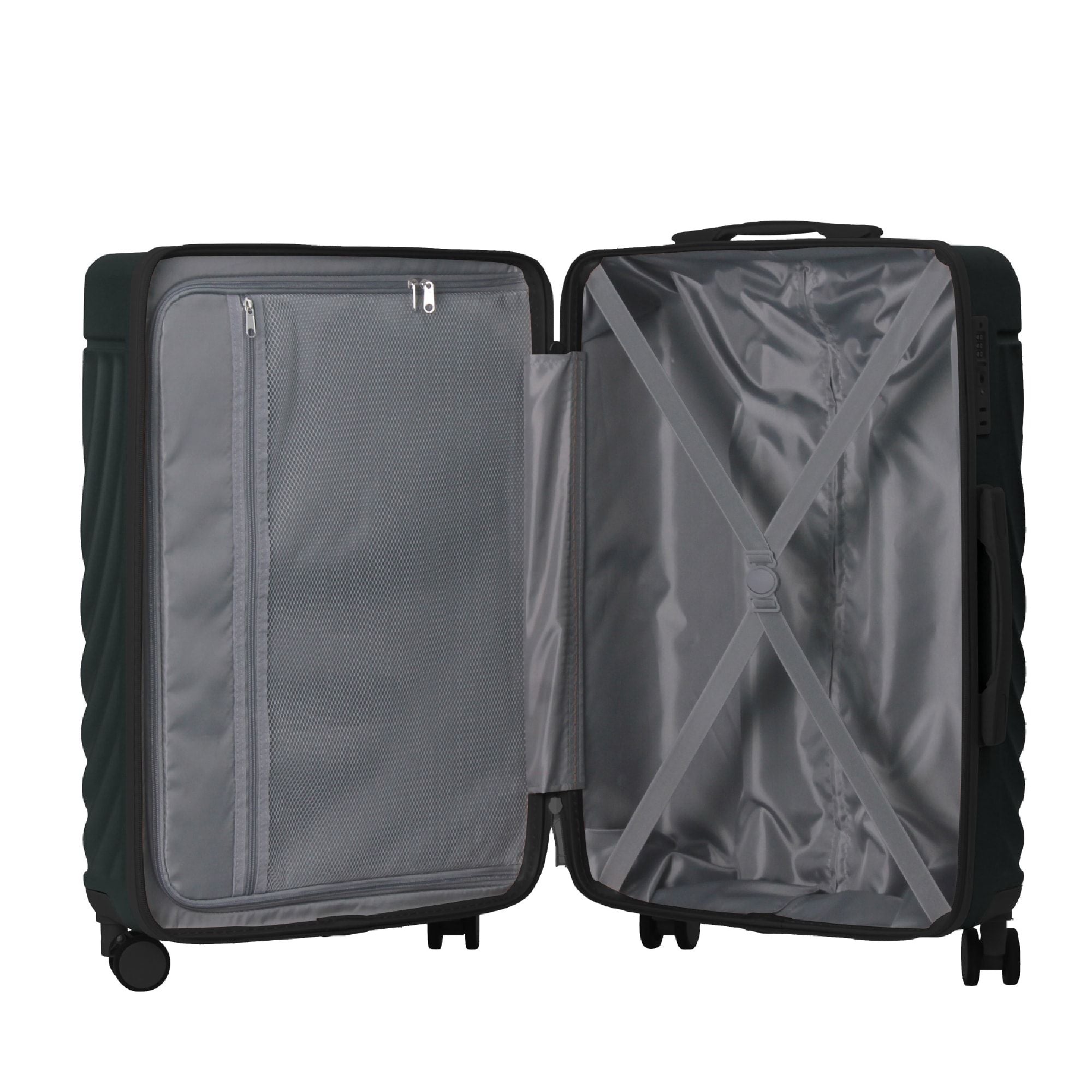 Luggage Sets ABS Hardshell 3pcs Luggage, Lightweight Durable Suitcase sets Spinner Wheels Suitcase with TSA Lock 20''24''28'' Available(Dark Green)