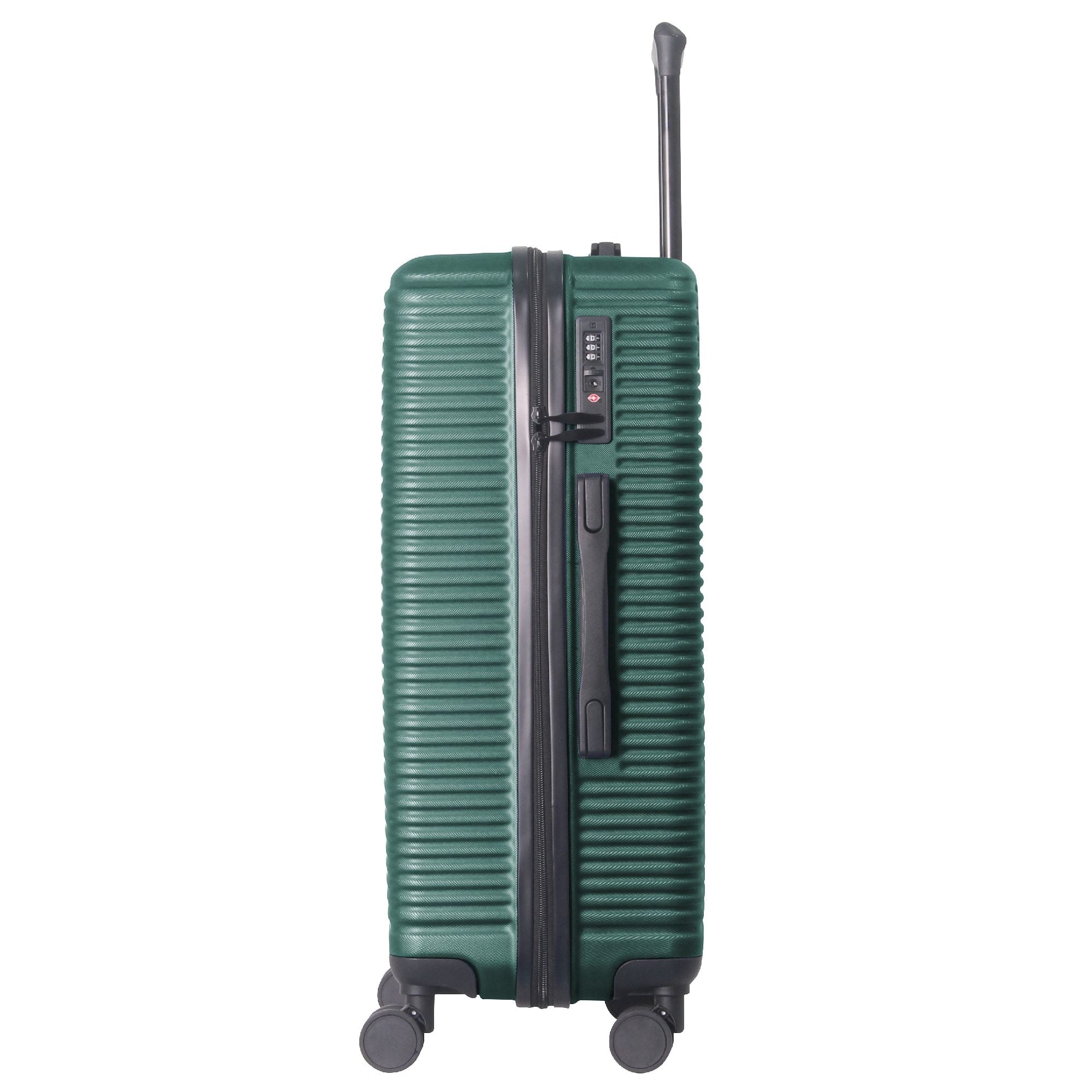 Luggage Sets ABS Hardshell 3pcs Luggage, Lightweight Durable Suitcase sets Spinner Wheels Suitcase with TSA Lock 20''24''28'' Available(Dark Green)