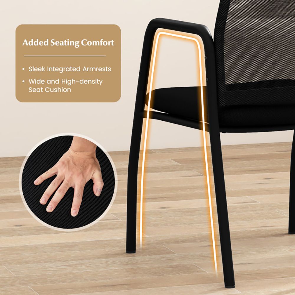 Waiting Room Chair Set of 2 Office Guest Chairs with Ergonomic Mesh Backrest
