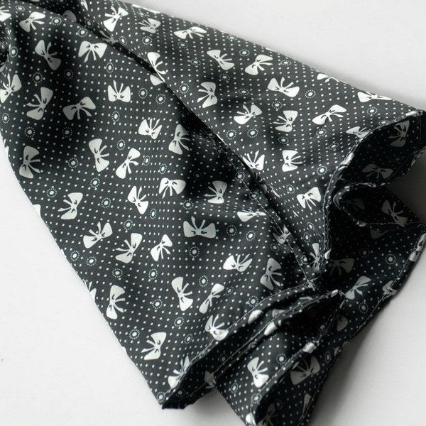 Blando Black Lovely Bowknot Design Natural Elegant Silk Scarf/Wrap/Shawl(Large)