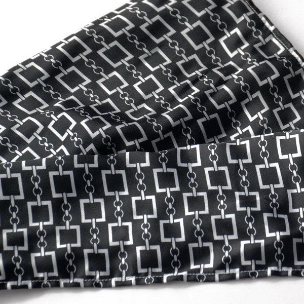 Blando Black Square Chain Design Fashion Luxuriant Silky Scarf/Wrap/Shawl(Small)