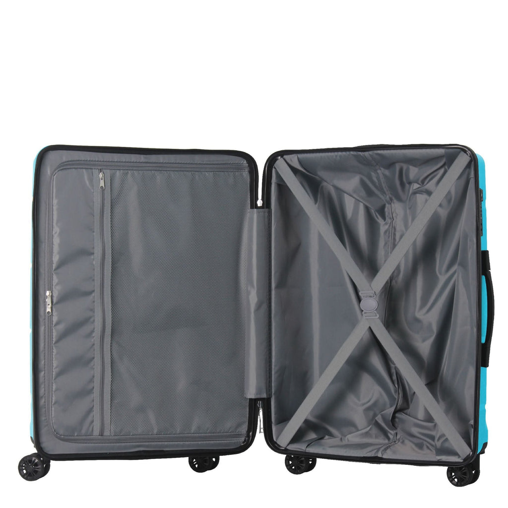 3-Piece Luggage Sets (20", 24", 28"), Suitcase with Wheels, Hardside Suitcase With Four Spinner Wheels and Scratch-Resistant Surface, Peacock Blue