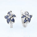 Double Flower Earrings Inlaid Shiny Zircon Elegant Ear Jewelry Gift For Birthday / Valentine's Day / Anniversary