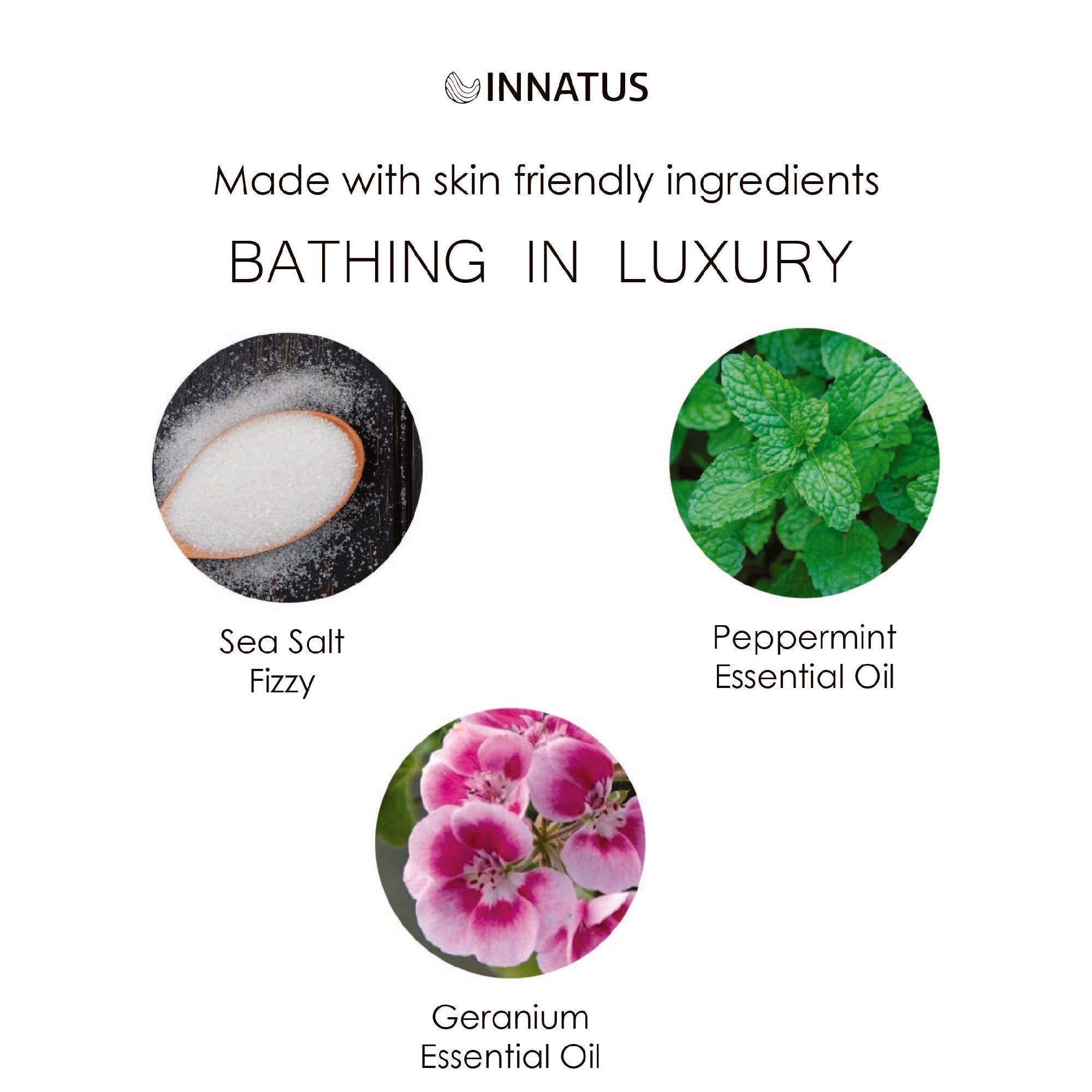 Sea Salt Fizzy Deconstructed Bathing in Luxury Bath Bomb – 14oz Bath Fizz – Infused with Peppermint, Geranium & Ylang Ylang Oils for Skin Hydration & Relaxation