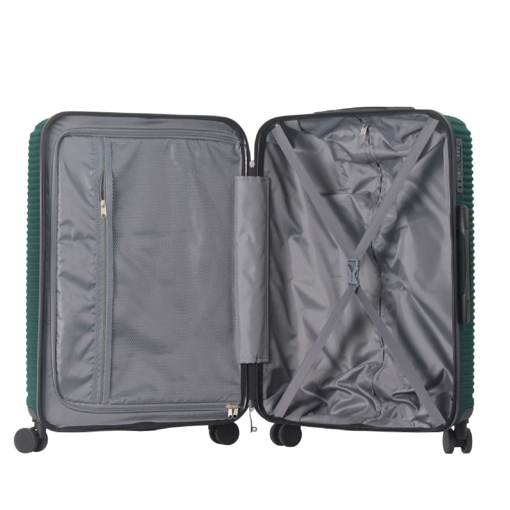Luggage Sets ABS Hardshell 3pcs Luggage, Lightweight Durable Suitcase sets Spinner Wheels Suitcase with TSA Lock 20''24''28'' Available(Dark Green)