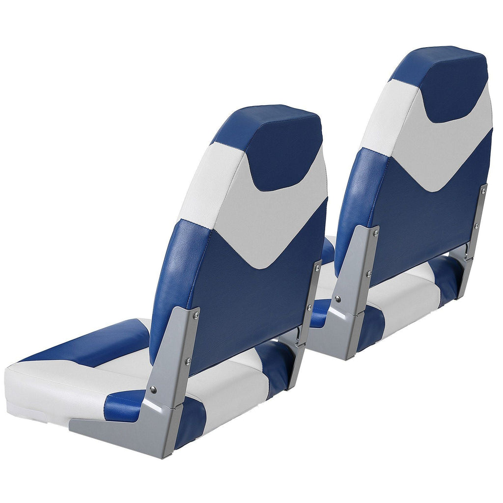 VEVOR Boat Seats, 21.85" High Back Boat Seat, Folding Boat Chair with Thickened Sponge Padding and Hinge, Fold-Down Boat Captain Chairs for Fishing Boat, Sightseeing Boat, Speedboat, Canoe, 2-Pack