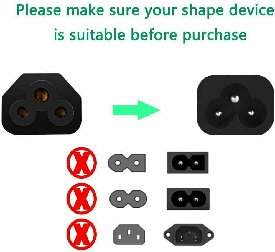 5 Core Replacement UL Listed AC Wall Power Cord 10 Feet 3 Prong Universal AC Cable for LG TV Dell HP Asus Toshiba Lenovo Acer Samsung Laptop Notebook Computer Charger PL 1002