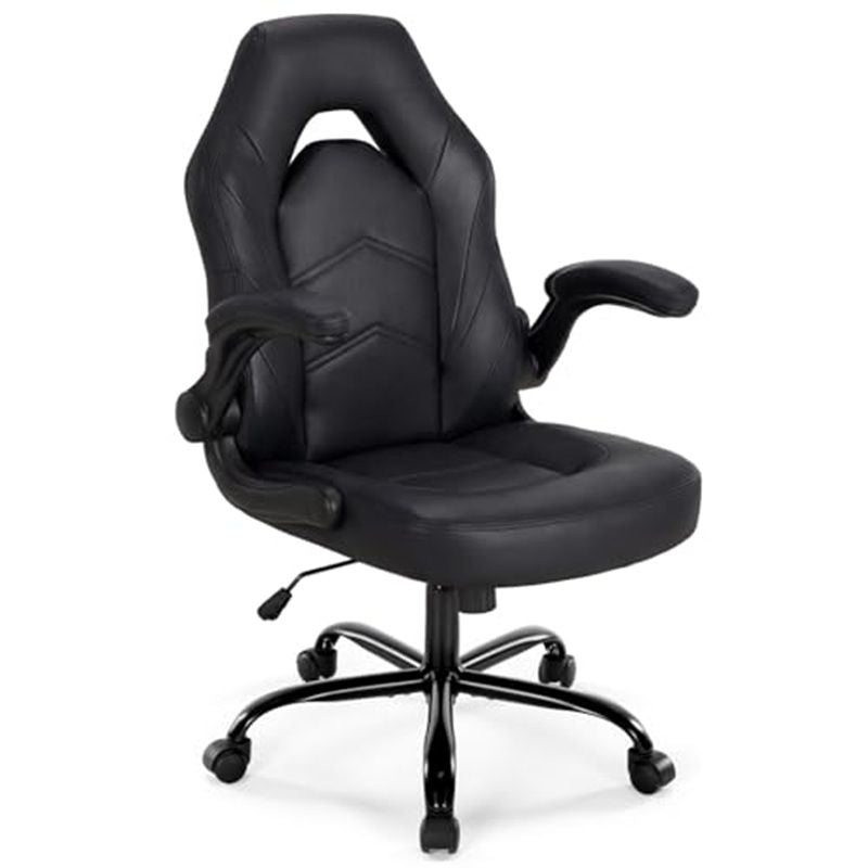 Ergonomic Office Computer Home Gaming Desk Chair Adjustable PU Leather Racing Chair Flip-up Armrest For Christmas Furniture