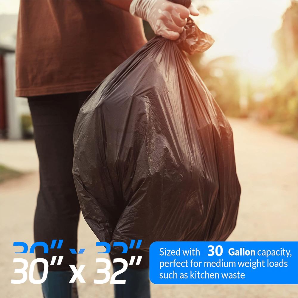 45 Pieces Puncture Tear Resistant Trash Bags, 30 Gallon Capacity, Multipurpose Cleaning Supplies For Industrial, Garden, Home, And Commercial Use - Durable, Leak-Proof