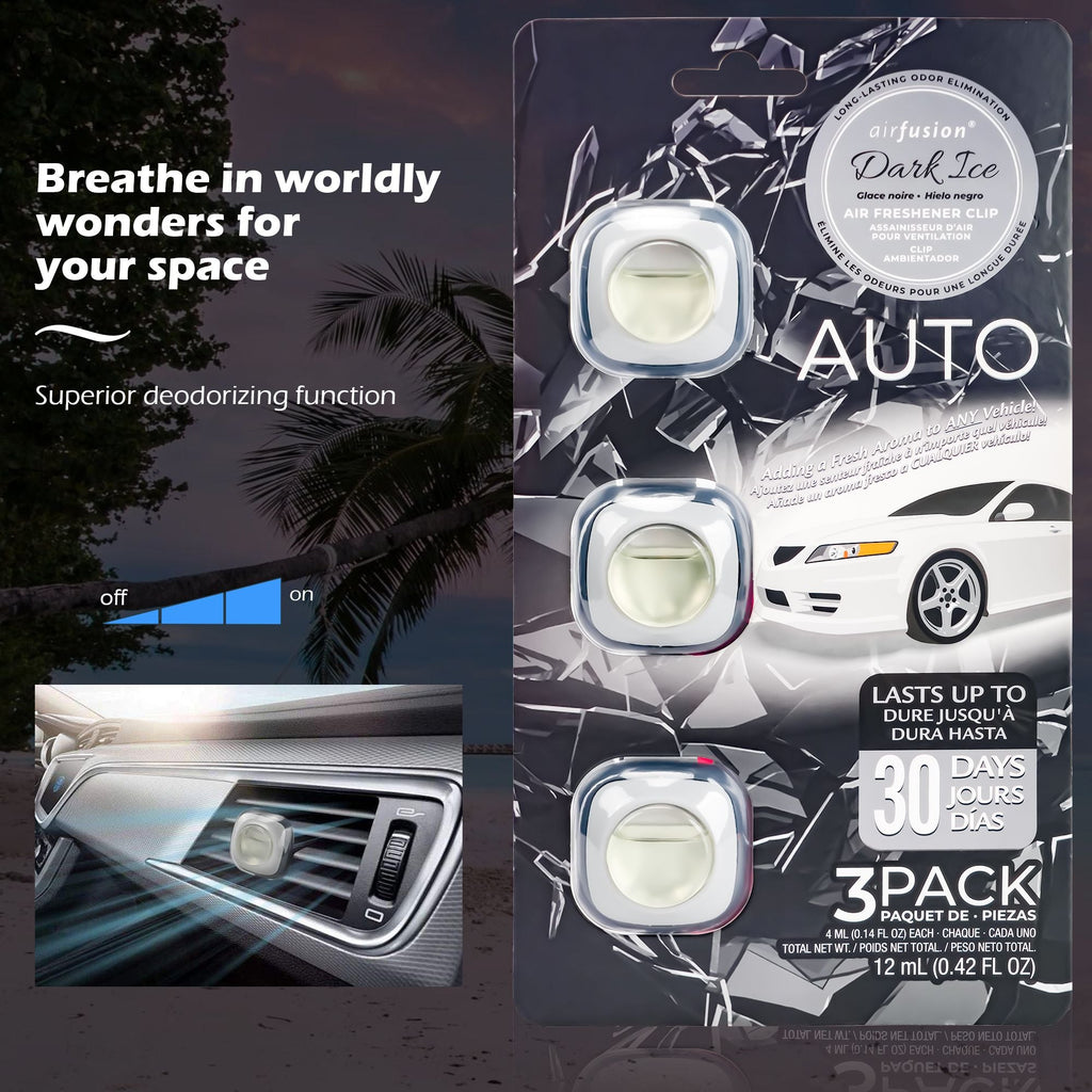 3 Pack Car Air Fresheners - Long Lasting Vent Clips For Men & Women, 3 Pack Up To 90 Days Fits All Car Refresher Odor Eliminator, New Car Scent Variety Pack
