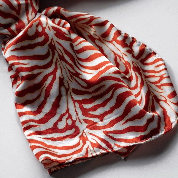 Blando Red Funky Zebra Animal Pattern super soft Silk Scarf/Wrap/Shawl(Small)