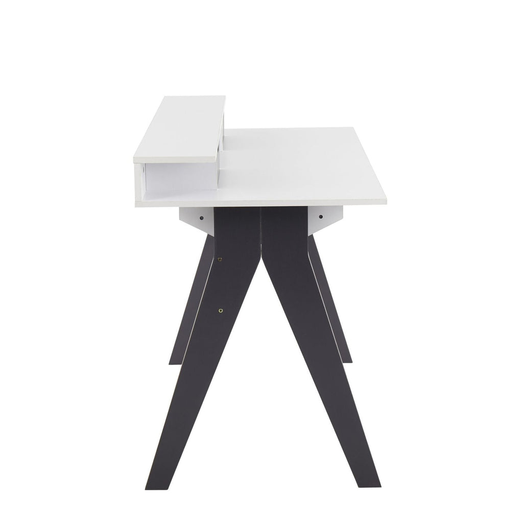 Wishbone Contemporary Desk in Grey and White Wood by