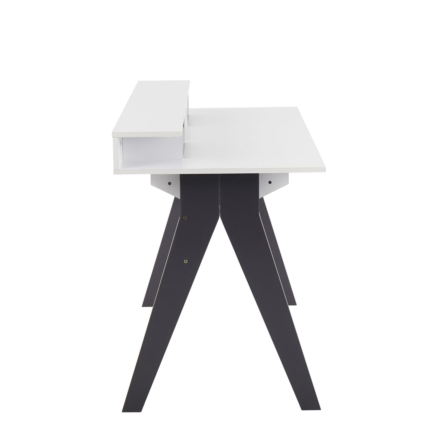 Wishbone Contemporary Desk in Grey and White Wood by