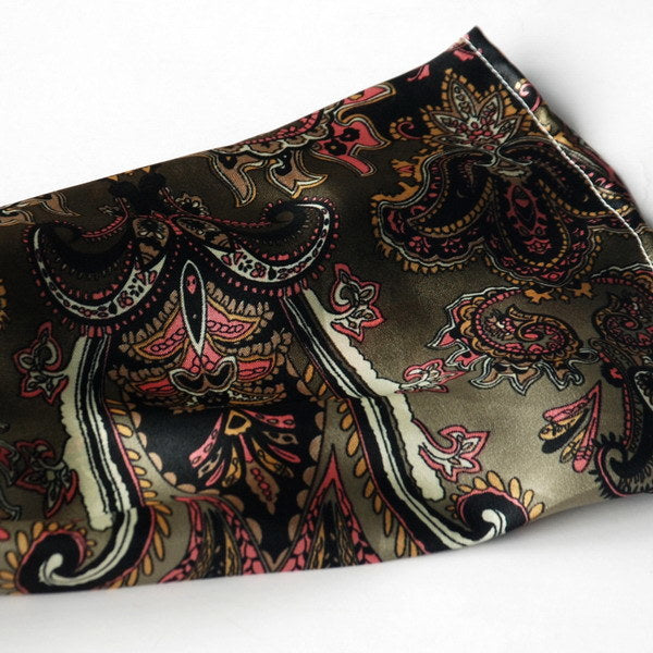 Blando Brown Paisley Patterns Revitalized Style Soft Silk Scarf/Wrap/Shawl(Large)