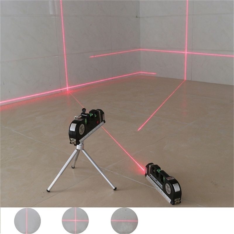 1pc Precision Multi-Purpose Laser Level, Horizontal Vertical Laser Beam Measuring Tape, Magnetic Laser Level, Non-Magnetic Laser Level For Construction, Interior Design
