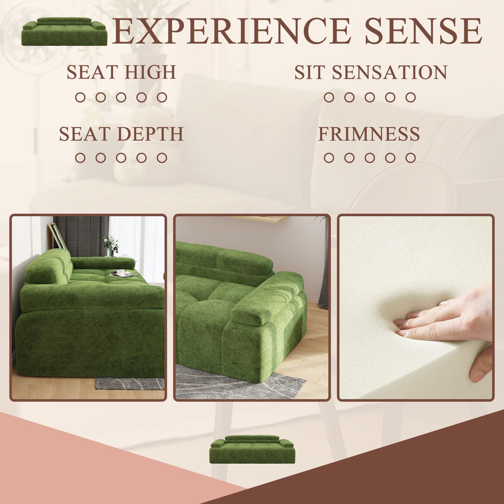 Modern Sofa Bed,Velvet Sleeper Couch,3 Seater Tufted Sofa,And Adjustable Backrests For Small Spaces, Living Room, Bedroom