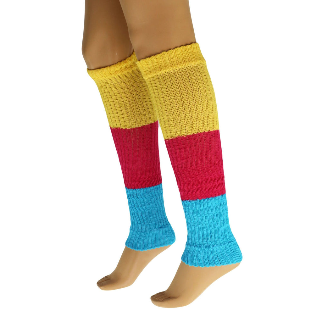 Leg Warmers for Women Colorful Cotton Knitted Leg Warmers 21 Inches 3 Pairs