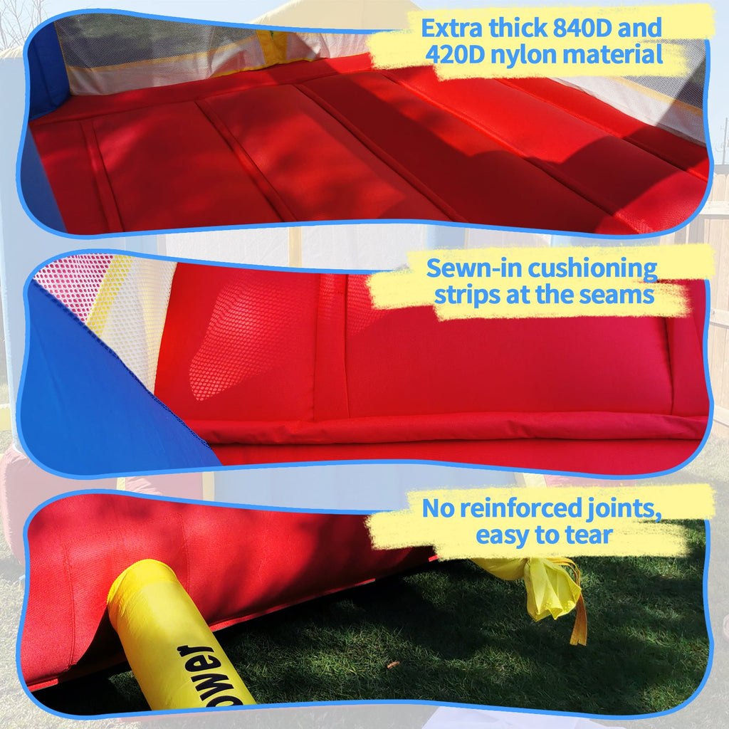 YARD Bounce House Inflatable Bounce House with Basketball Hoop Royal Bouncer for Kids, Outdoor Bouncy House, Durable Seam Forced Buffer Strips, Big Slide, 12 x 9 x 8 ft H, w/ UL Certified Air Blower