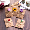 5pcs/set 3D Kraft Paper Envelope Card Flower Bandage Art Envelope Vintage Wedding Supplies