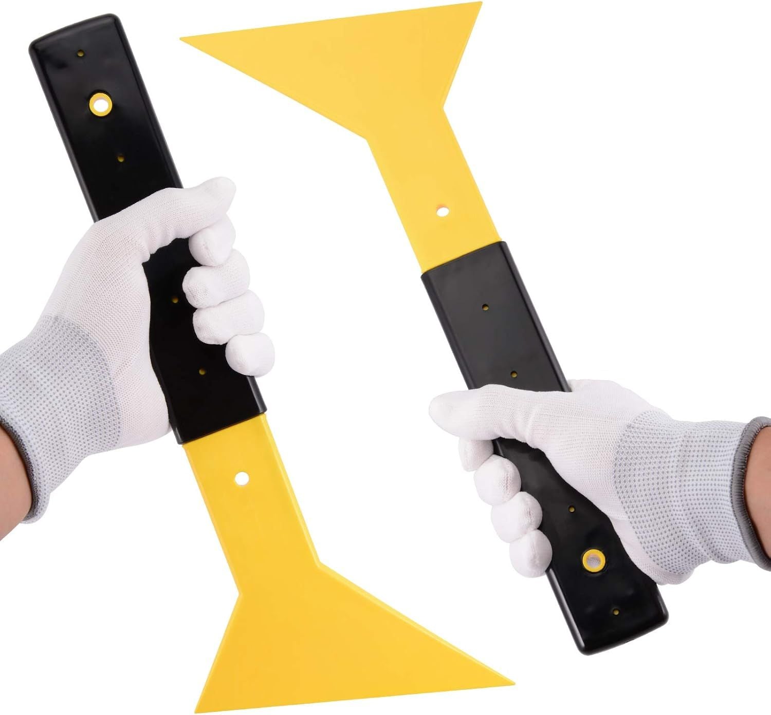 Window Tint Squeegee Long Handle Scraper Tool Triangle Slim Foot Tinting Squeegee Windshield Snow Frost Ice Removal Tool for Cars Trucks Window Film Installation Applicator Tool