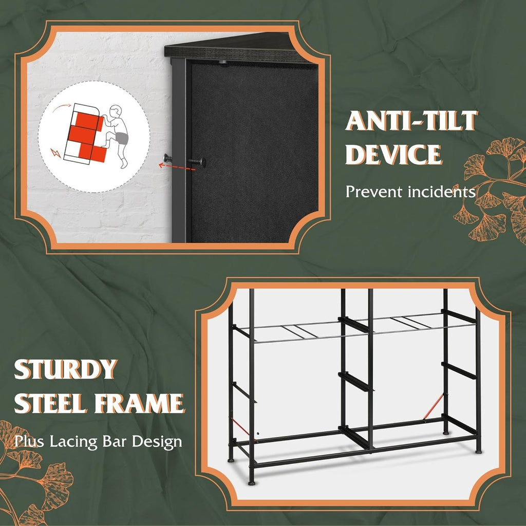 Dresser for Bedroom with 8 Drawers, Wide Fabric Dresser for Storage and Organization, Chest of Drawers, Dressers for Living Room, Closet, Hallway, Dark Grey