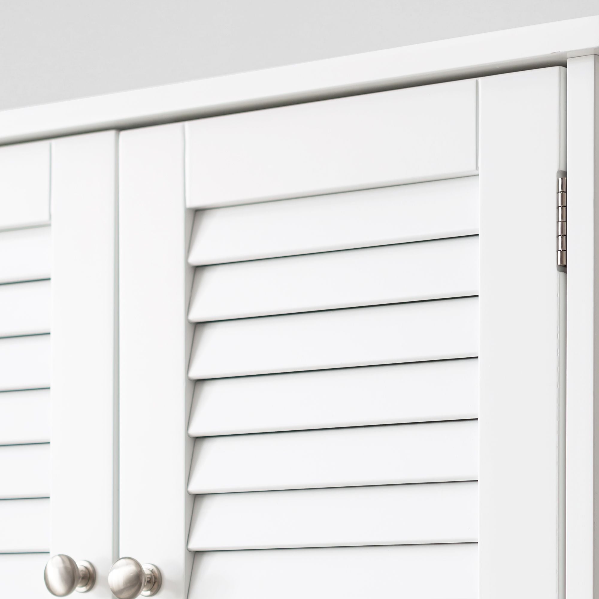 Fralimk 23.6*8.7*67inch Over-The-Toilet Storage, Bathroom Organizers And Storage Over Toilet Cabinet, Behind Toilet Bathroom Organizer With Two Louvered Doors, White