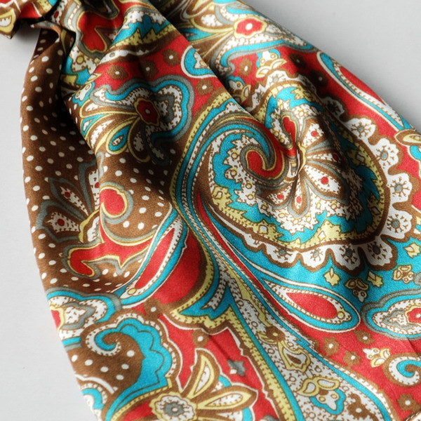 Blando Coffee Paisley & Multi-Pattern Fashion Graceful Soft Silk Scarf/Wrap/Shawl(Small)