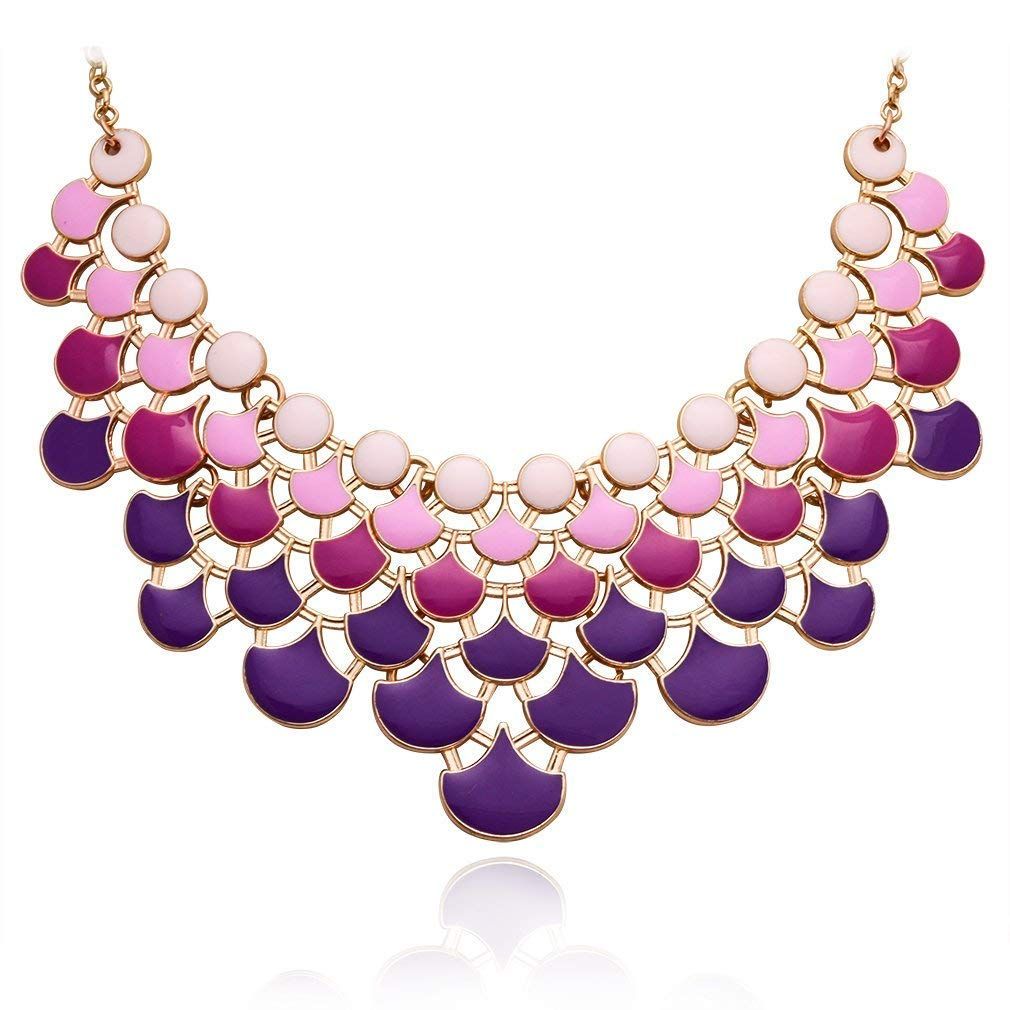 Jane Stone Fashion Statement Collar Necklace Vintage Openwork Bib Costume Jewelry