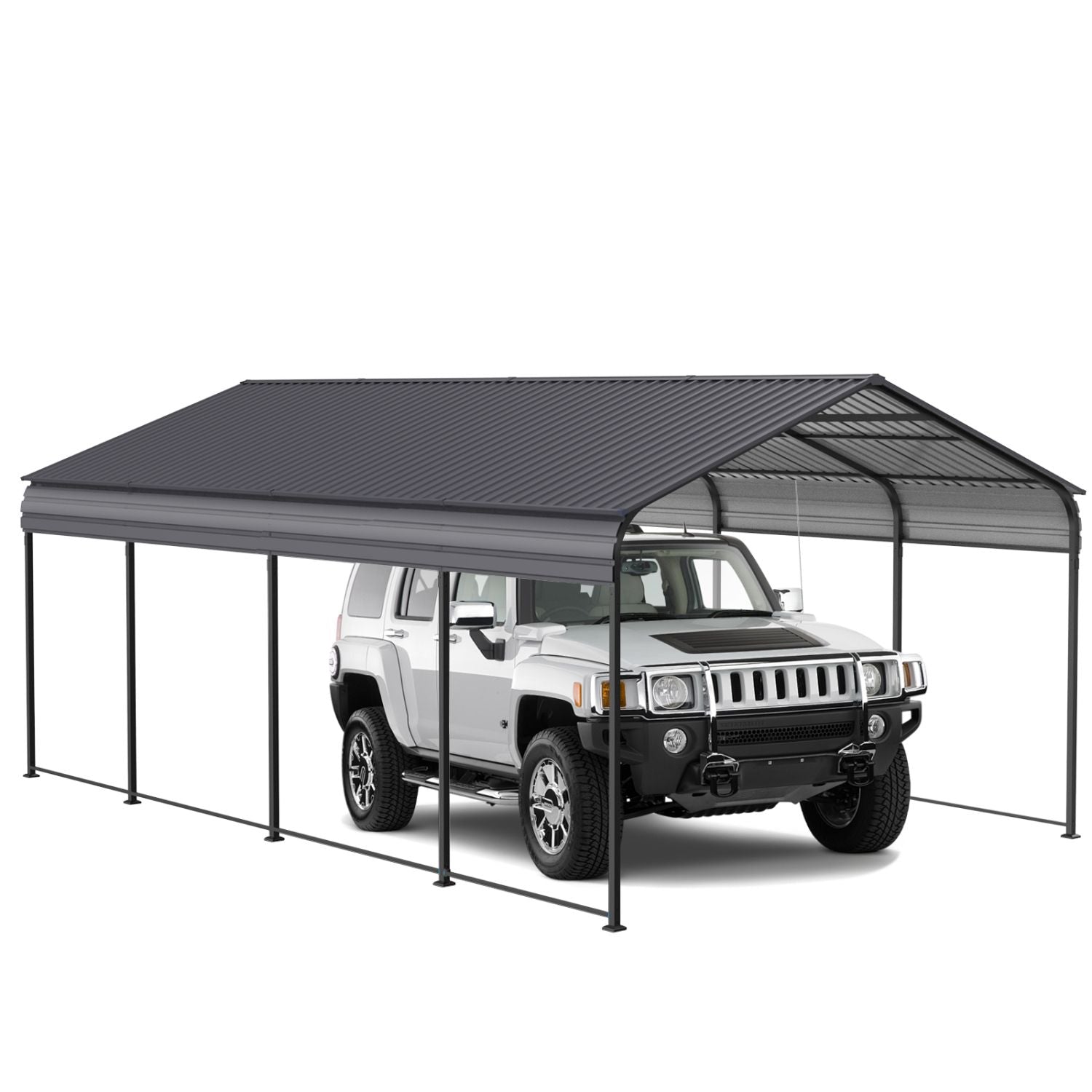 supply Video NEW Metal Carport 12 ×20 FT Heavy Duty with Galvanized Steel Roof, Metal Garage Canopy with Galvanized Steel Roof & Frame, Car Tent Outdoor Storage Shed for Car, Boats and Truck, Gray