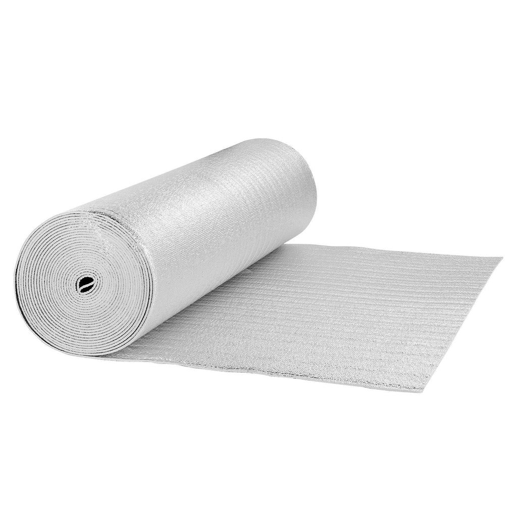 VEVOR Double Reflective Insulation Roll, Foam Core Radiant Barrier, 5.5mm 48 in x 50 ft, Double-Sided Aluminum Foil EPE Foam Heat Reflective Shield, Thermal Insulation Roll for Window RV Roof