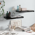 Wall Shelf Set of 2 High gloss black Honeycomb MDF, metal