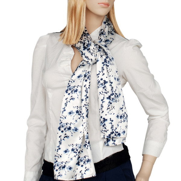 Blando White Plum Blossom Chinese Style Noble Elegant Soft Natural Silky Scarf/Wrap/Shawl(Small)