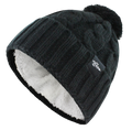 Fear0 NJ Warmest Plush Insulated Lining Knit Cable Cuff Fold Beanie Hat Women