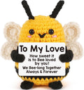 Valentines Day Romantic I Love You Gifts for Him Her, to My Love Boyfriend Girlfriend Husband Wife Mothers Day Birthday Gifts for Couples Wedding Anniversary Cute Handmade Crochet Bee