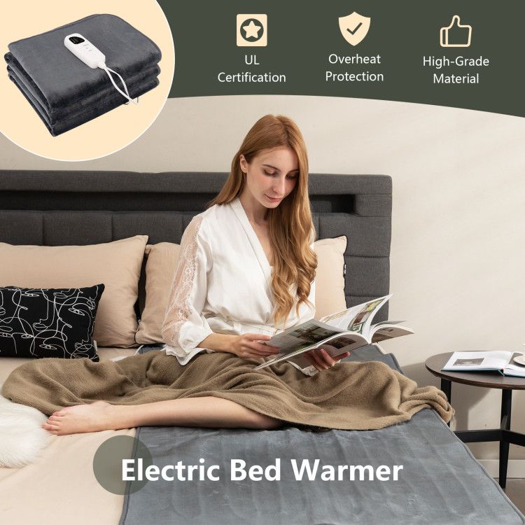 Electric Heated Mattress Pad with 5 Heating Levels and Overheat Protection