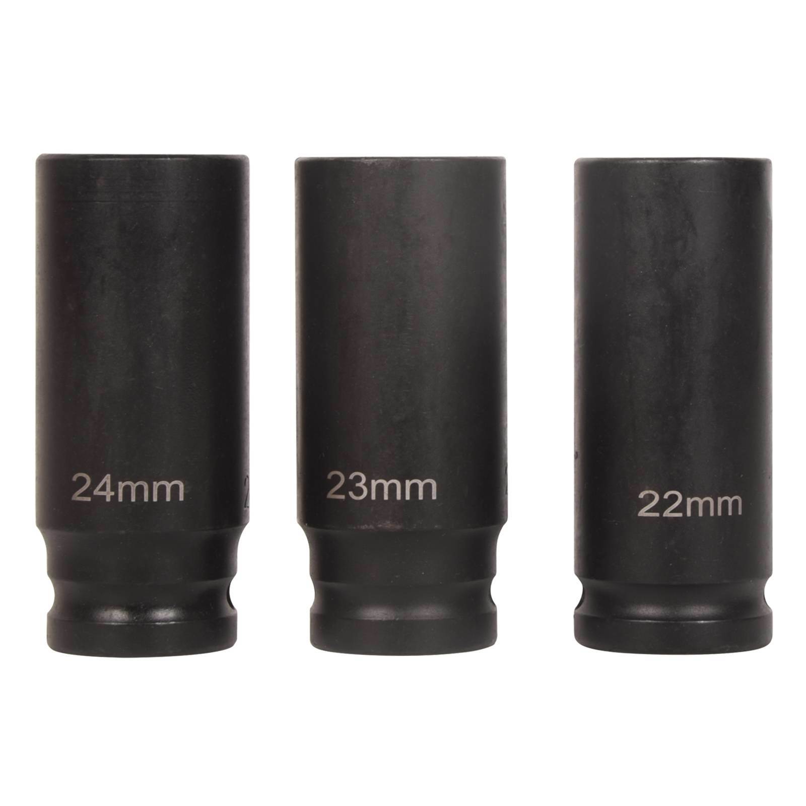 1/2" Drive Deep Impact Socket Set, 20Pcs Socket Set, 3',5',10' Extension Bars,3/8" to 1/2" Universal Joint, for use in all types of automotive or mechanical equipment