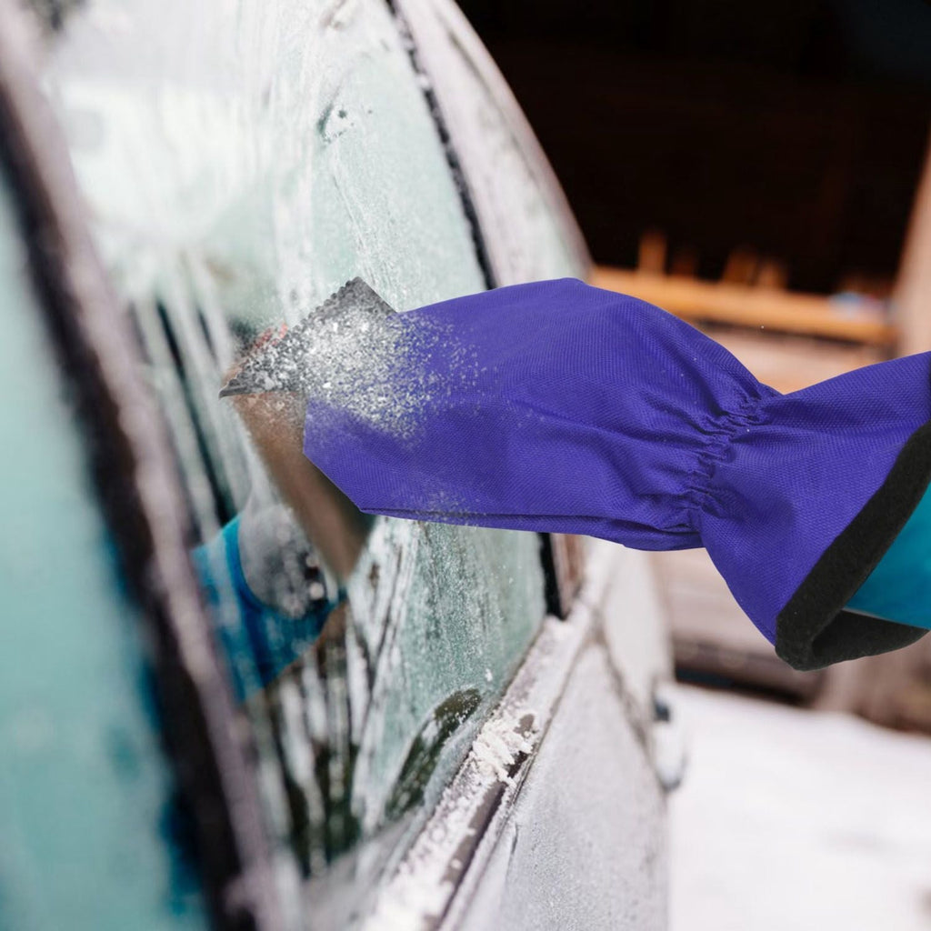 Ice Scraper Glove Car Windshield Snow Scraper Remover Glove Lined of Fleece Winter Ice Scraper Mitt Keep Warm