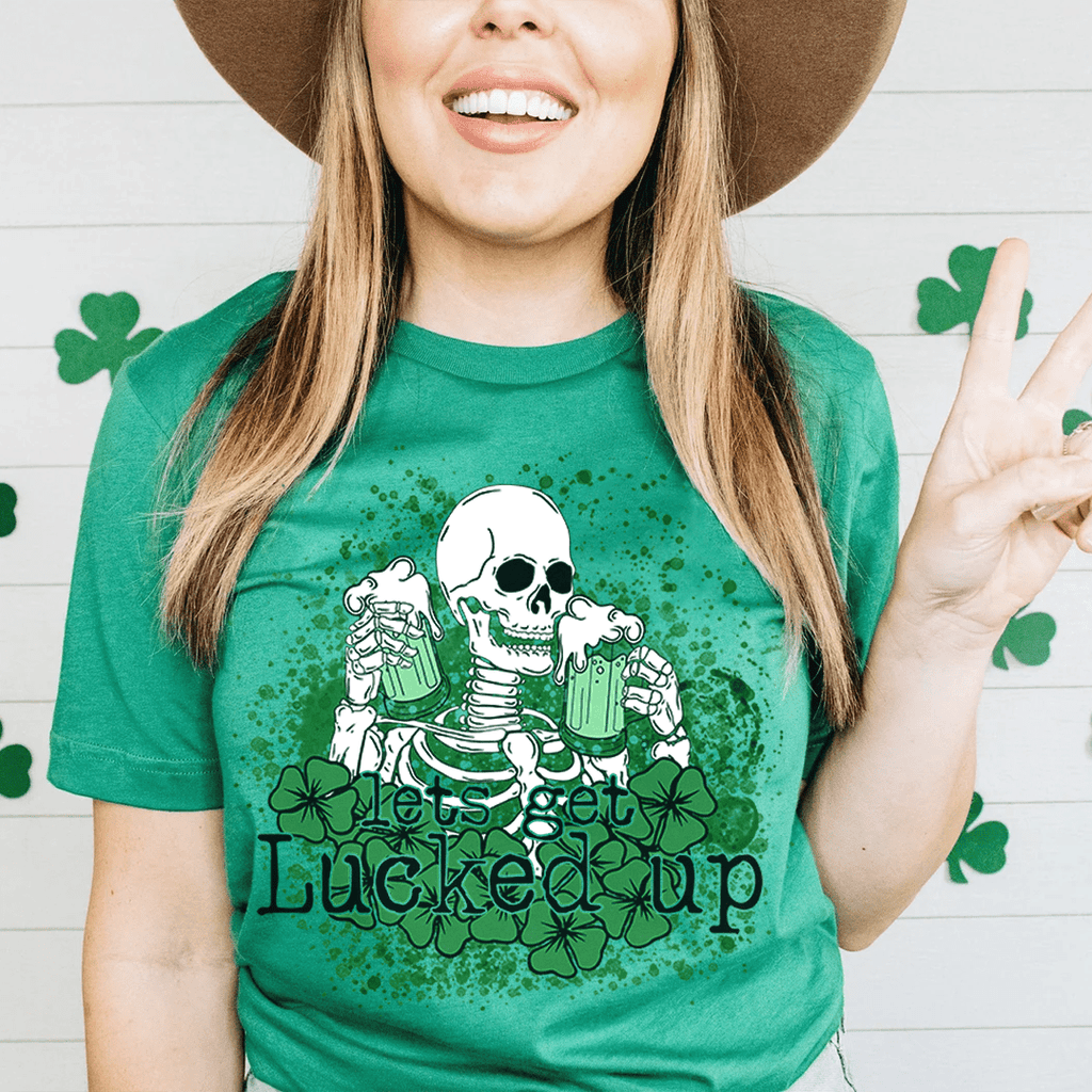 Let's Get Lucked Up Skull T-Shirt