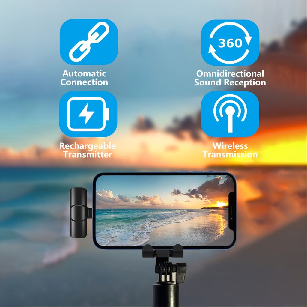 Professional Wireless Lavalier Lapel Microphone For IPhone IPad Plug & Play Lapel Clip-on Mic For YouTube TikTok Interview Live Stream Video Recording Auto-sync