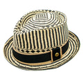 Mazatlan Toyo Straw Tear Drop Crown Band Pin Fedora Hat