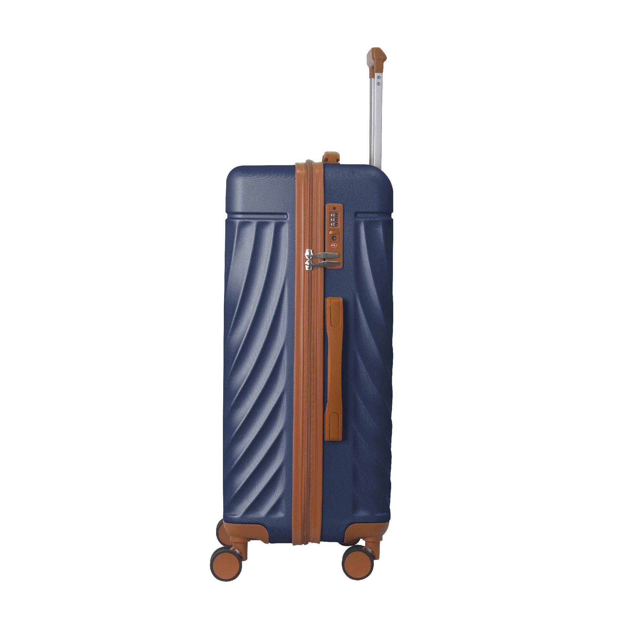 Luggage Sets ABS Hardshell 3pcs Luggage, Lightweight Durable Suitcase sets Spinner Wheels Suitcase with TSA Lock 20''24''28'' Available(Navy Blue)