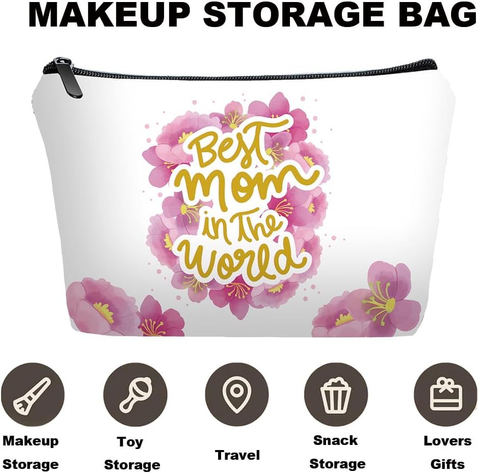 Personalized Best mom Travel Makeup Cosmetic Bag set with Mirror for women mom,Mama Makeup Bag organizer kit for Travel & Daily Use,Mom Gifts From Daughter sons for Mother