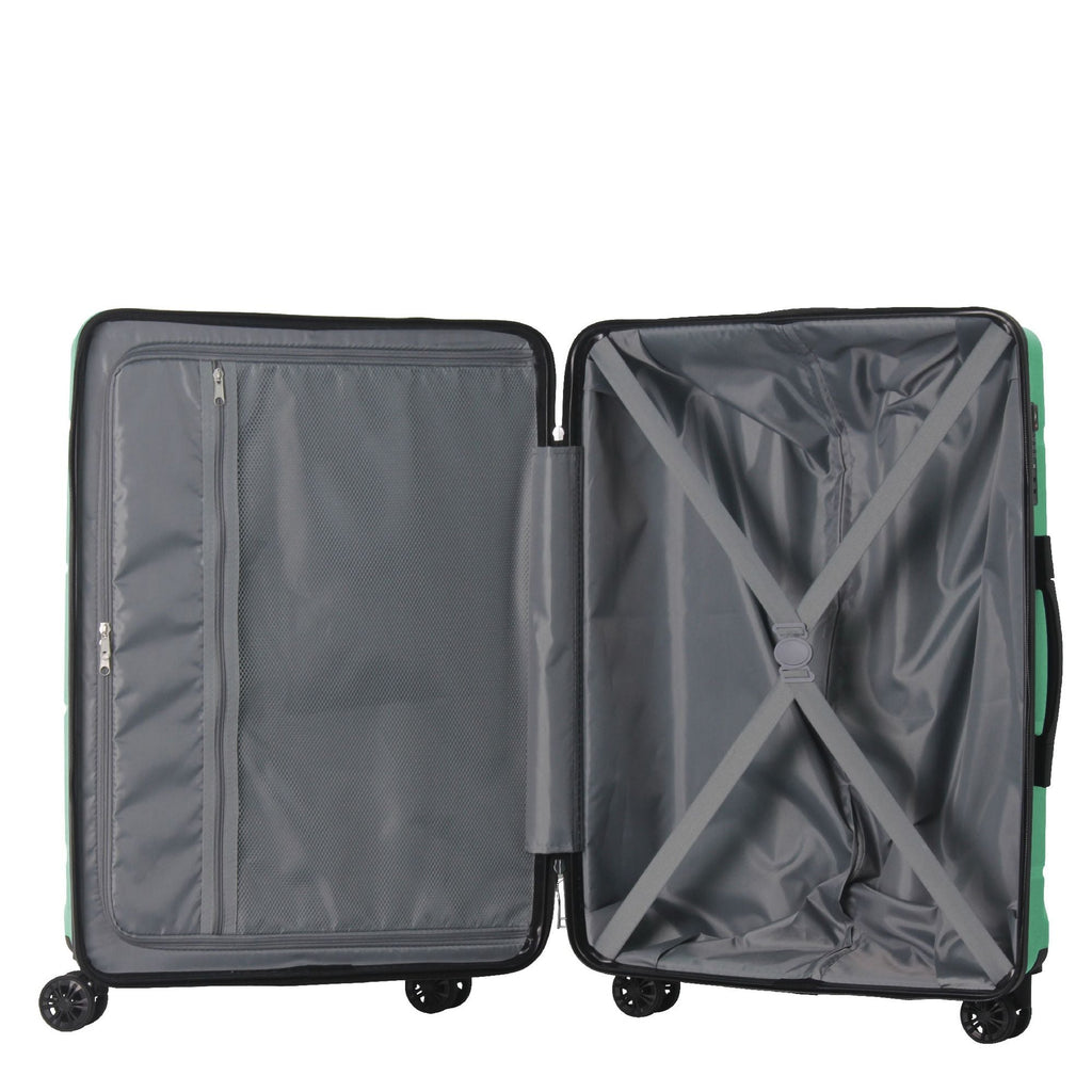 3-Piece Luggage Sets (20", 24", 28"), Suitcase with Wheels, Hardside Suitcase With Four Spinner Wheels and Scratch-Resistant Surface, Green