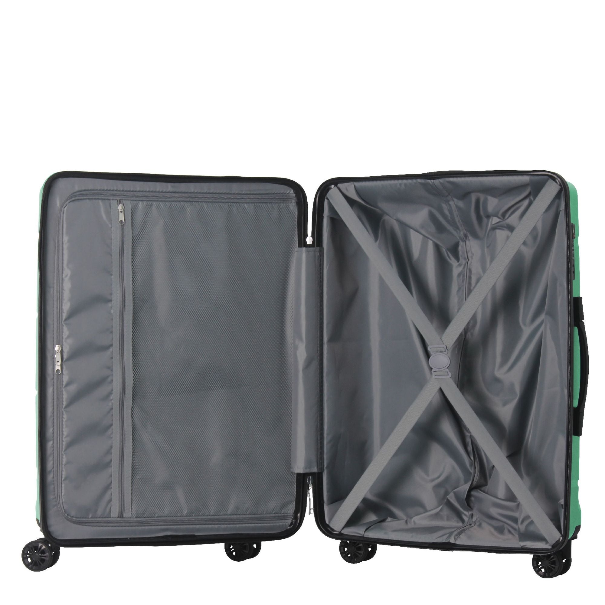 3-Piece Luggage Sets (20", 24", 28"), Suitcase with Wheels, Hardside Suitcase With Four Spinner Wheels and Scratch-Resistant Surface, Green