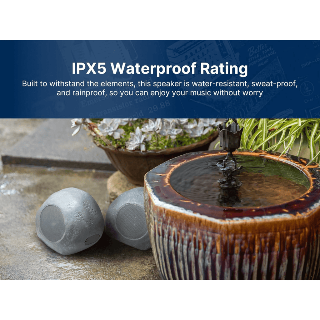 Emerson 1-Pair Mini Pebbles Duo Bluetooth Speakers with TWS